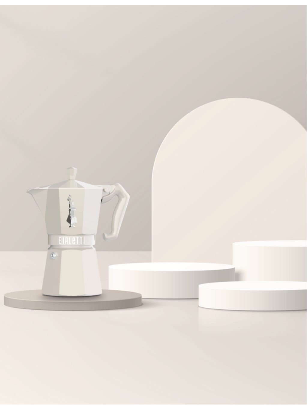 Bialetti three-cup aluminium espresso maker, imported from the UK