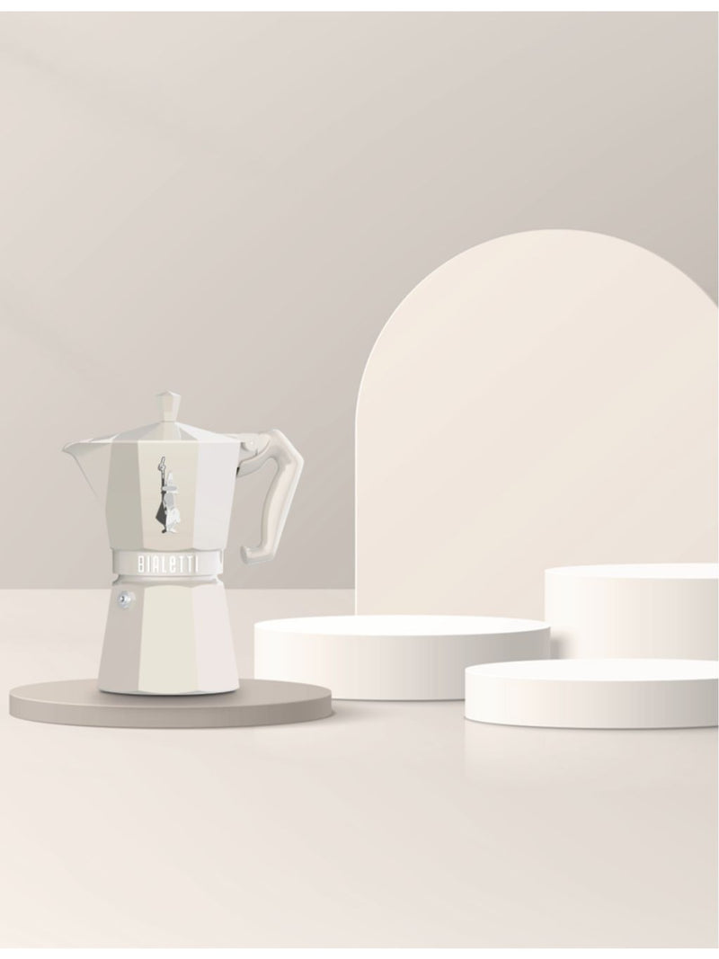Bialetti three-cup aluminium espresso maker, imported from the UK