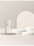 Bialetti three-cup aluminium espresso maker, imported from the UK
