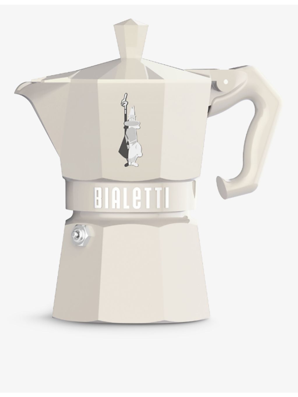 Bialetti three-cup aluminium espresso maker, imported from the UK