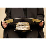 Christofle silver-plated centre piece braided design 9cm, imported from the UK