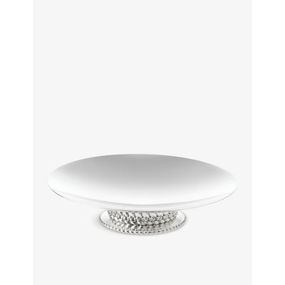 selfridges Christofle Textured-Design Circular Silver-Plated Centre Piece 9cm- Buy online at McGrocer
