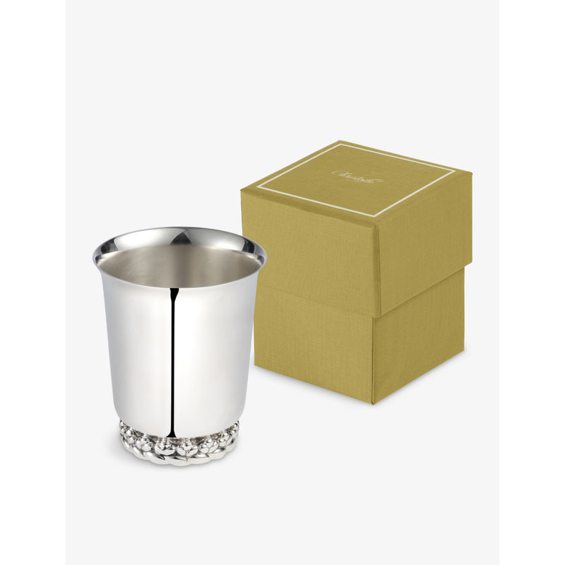 Christofle Babylone braided silver-plated cup 8.5cm, UK version