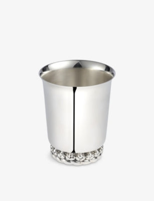 Christofle Babylone braided silver-plated cup 8.5cm, UK version