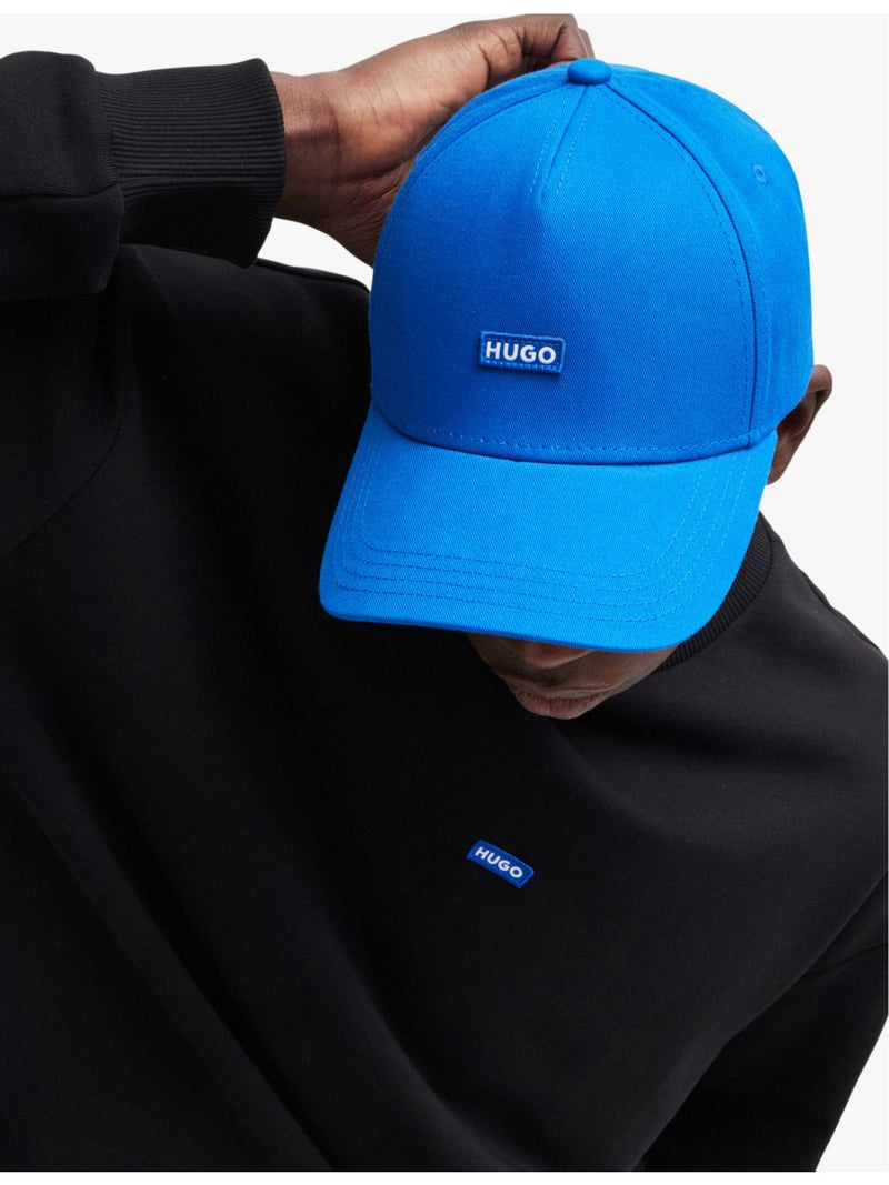 HUGO cotton baseball cap with logo badge, imported from the UK