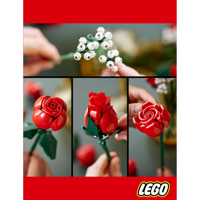 LEGO Icons Red Roses Bunch building set 822 pieces, UK version