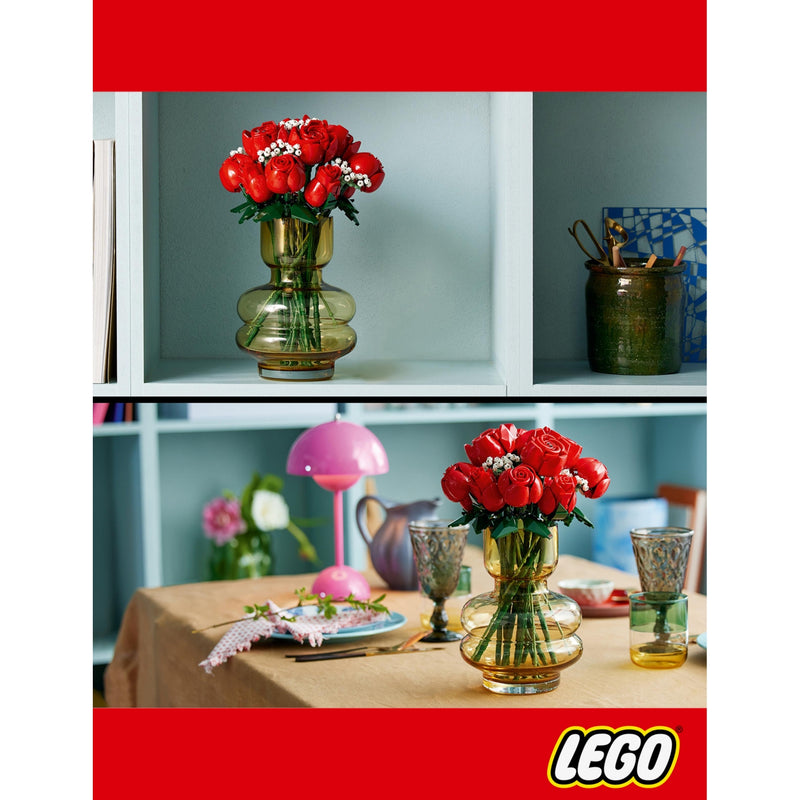 LEGO Icons Red Roses Bunch building set 822 pieces, UK version
