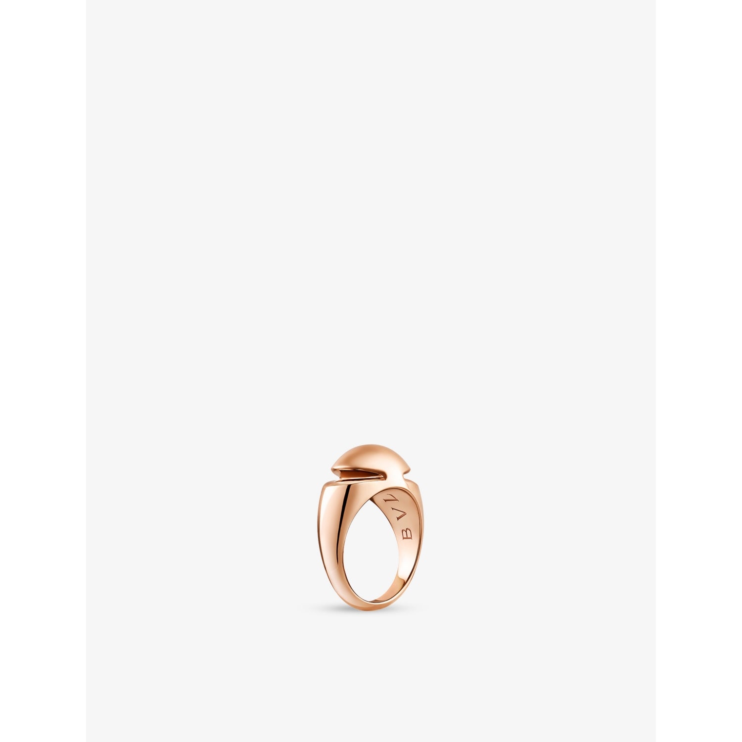 Cabochon 18ct rose-gold ring - 53mm