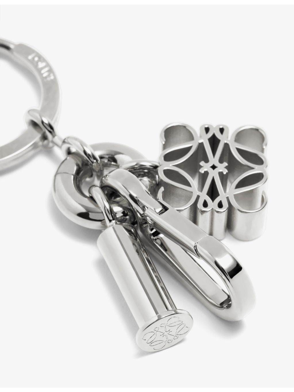 Loewe Anagram silver-tone brass keyring - British product