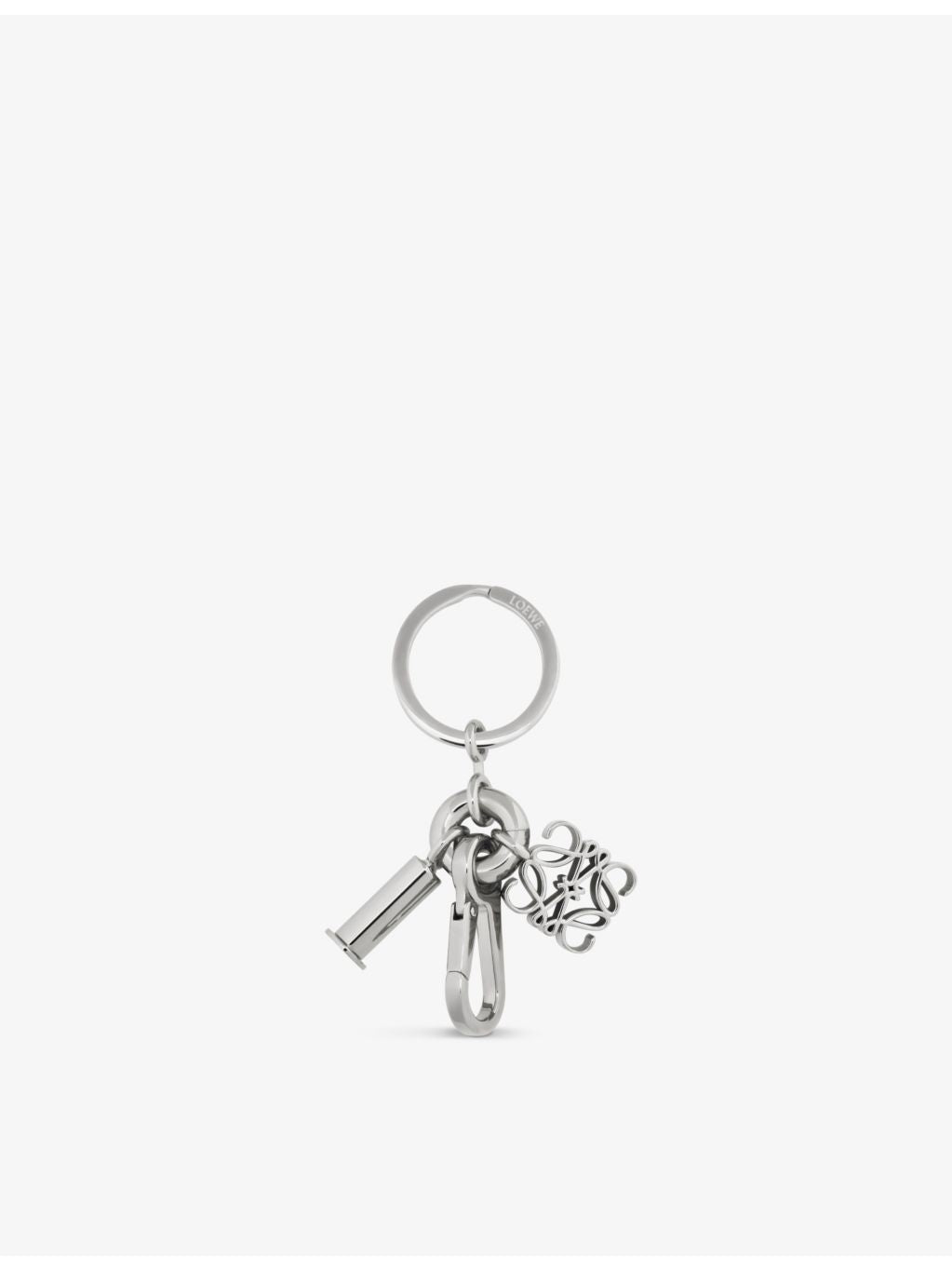 Loewe Anagram silver-tone brass keyring - British product