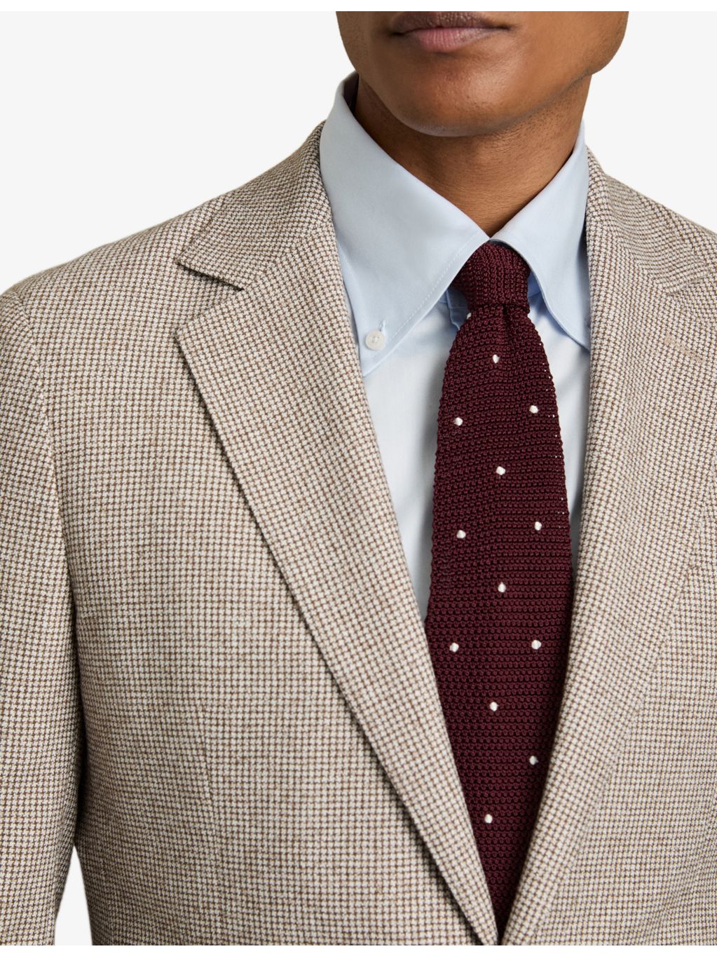 Reiss Punto spot-embroidered men's silk tie, UK version
