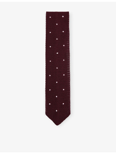 selfridges Reiss Punto Spot-embroidered Silk Tie- Buy online at McGrocer