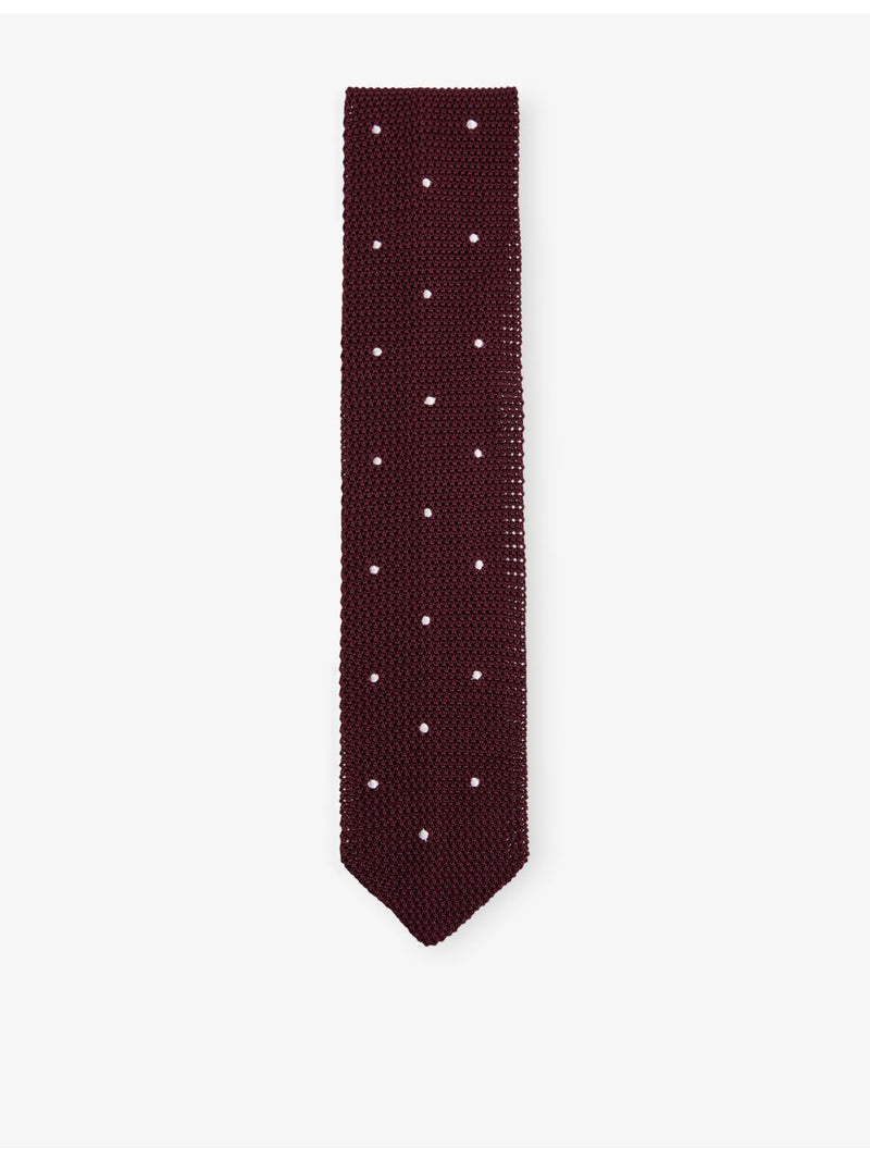 Reiss Punto spot-embroidered men's silk tie, UK version