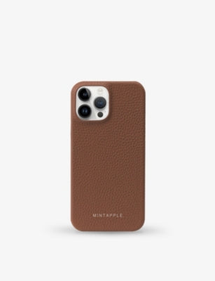 Mintapple grained leather case for iPhone 15 Pro Max, UK version