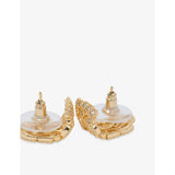 Maje gold-plated rhinestone earrings with cuff design (British brand)