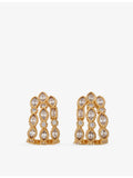 Maje gold-plated rhinestone earrings with cuff design (British brand)