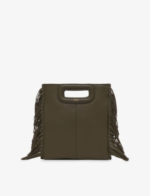 Maje Fringed-Trim Leather Cross-Body Bag