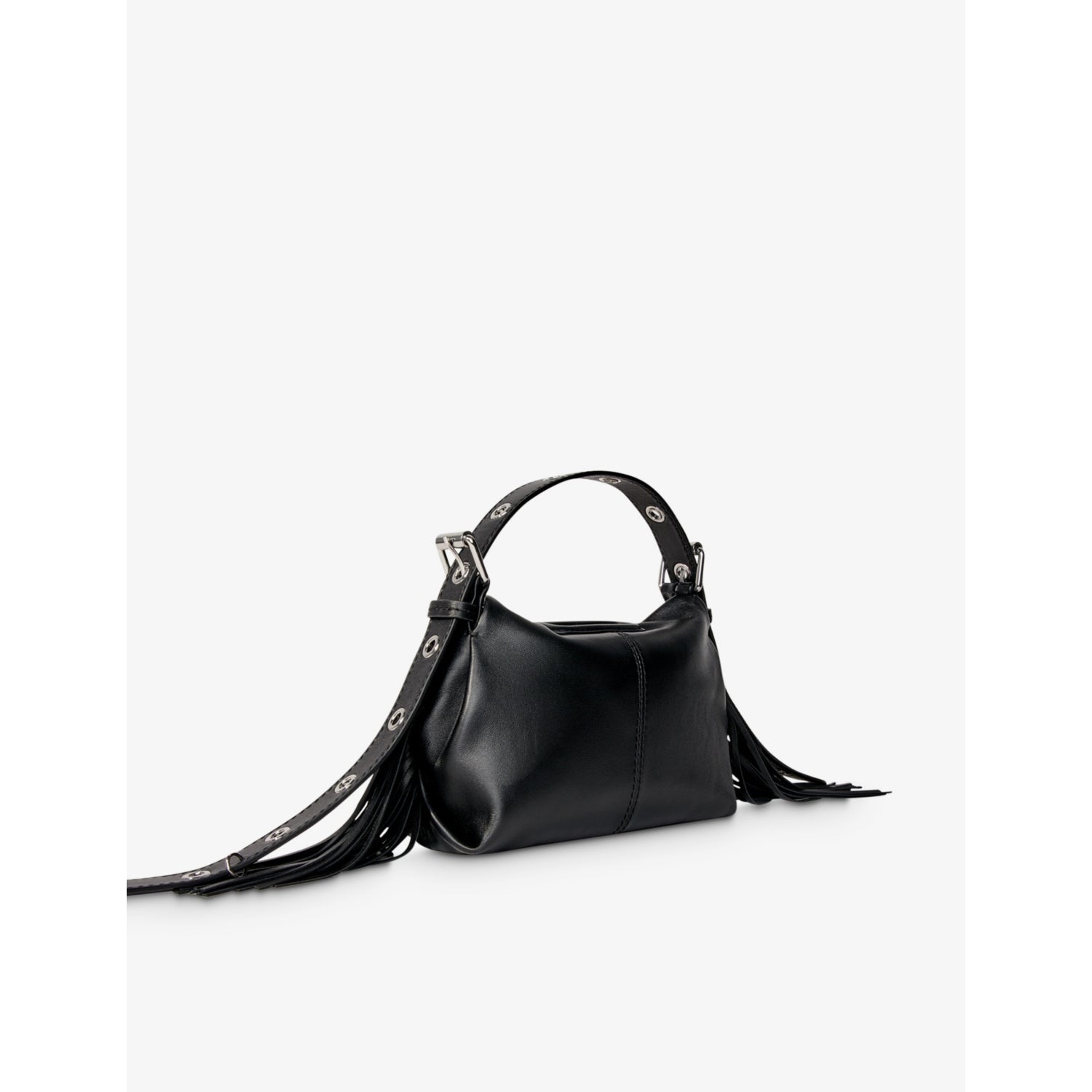 Maje Miss M mini logo-embossed leather shoulder bag, UK version