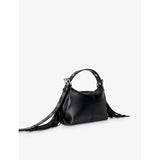 Maje Miss M mini logo-embossed leather shoulder bag, UK version