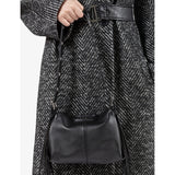 Maje Miss M mini logo-embossed leather shoulder bag, UK version