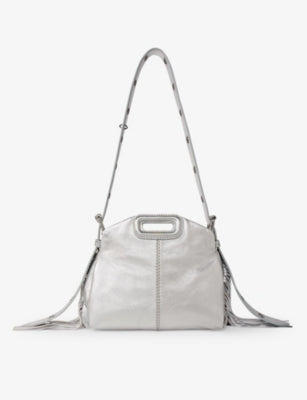 Maje Miss M Mini metallic leather shoulder bag, UK version
