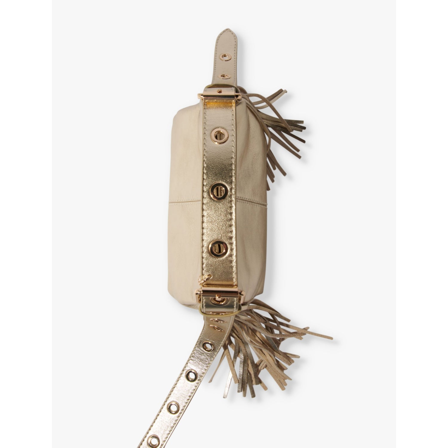 Maje Miss M Mini metallic leather shoulder bag, UK version