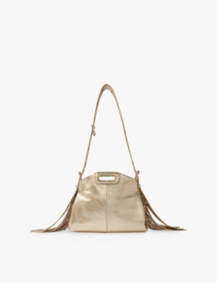 Maje Miss M Mini Metallic-Leather Shoulder Bag