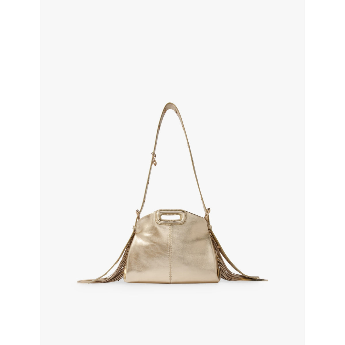 Miss M Mini metallic-leather shoulder bag - Noir / Gris