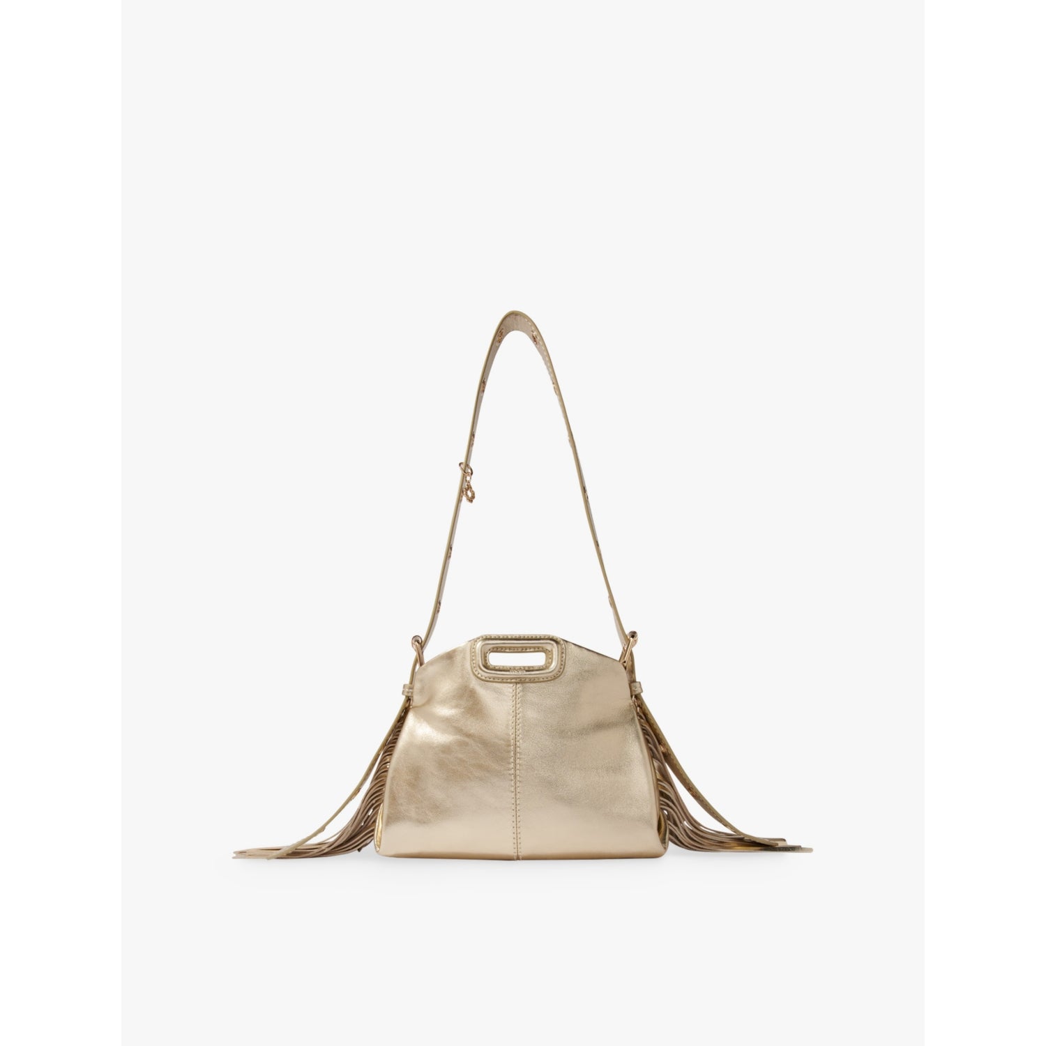 Maje Miss M Mini metallic leather shoulder bag, UK version