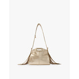 Maje Miss M Mini metallic leather shoulder bag, UK version