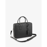 Sandro large logo-embossed faux-leather briefcase, UK version