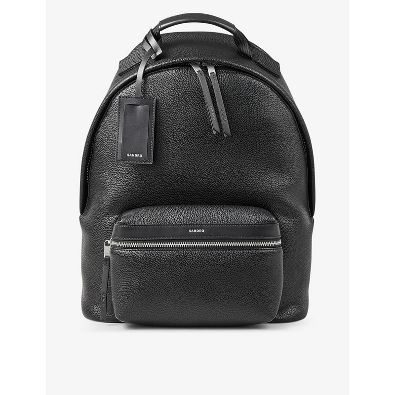 Sandro Padded shoulder-strap coated-canvas backpack