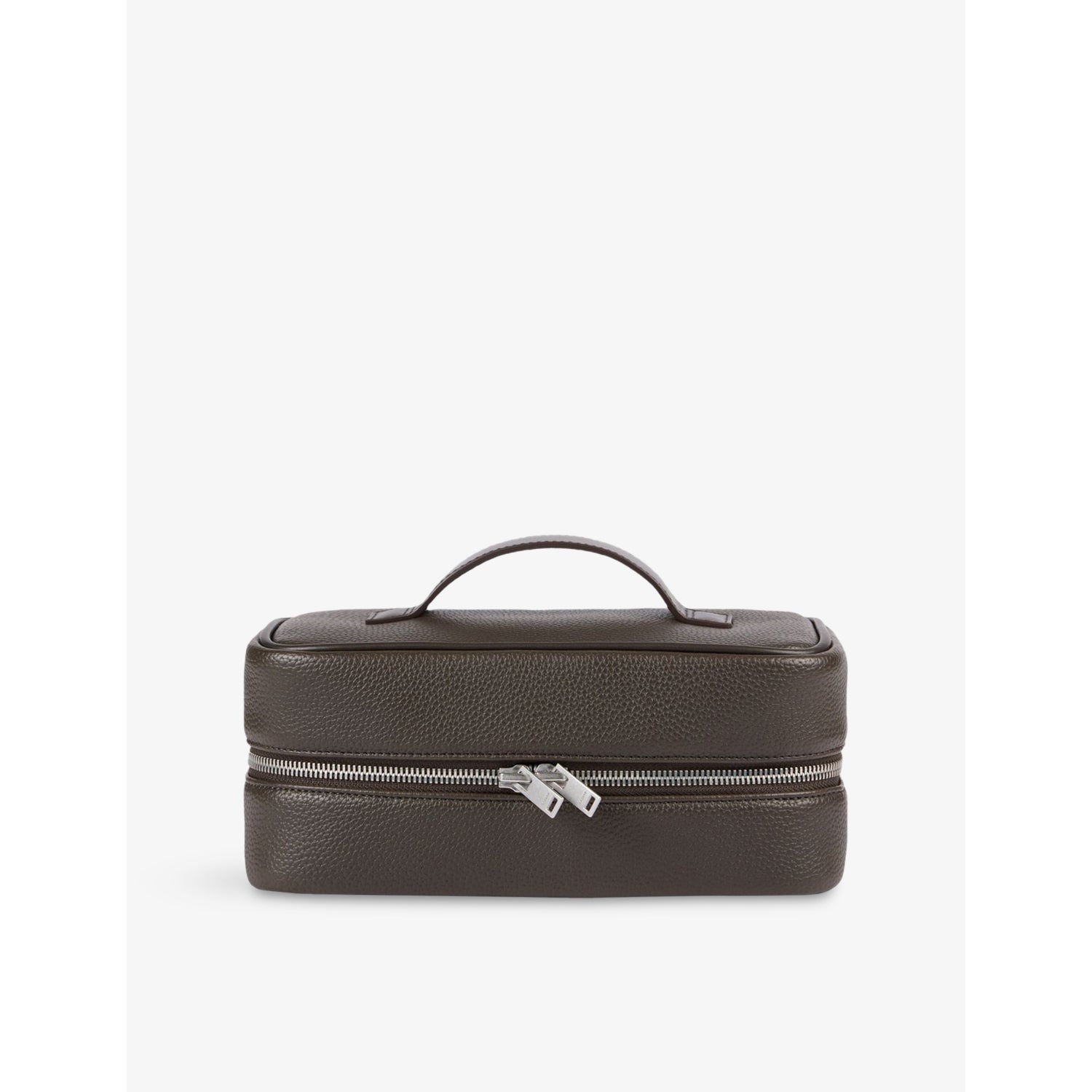 Sandro Top handle grained faux-leather wash bag
