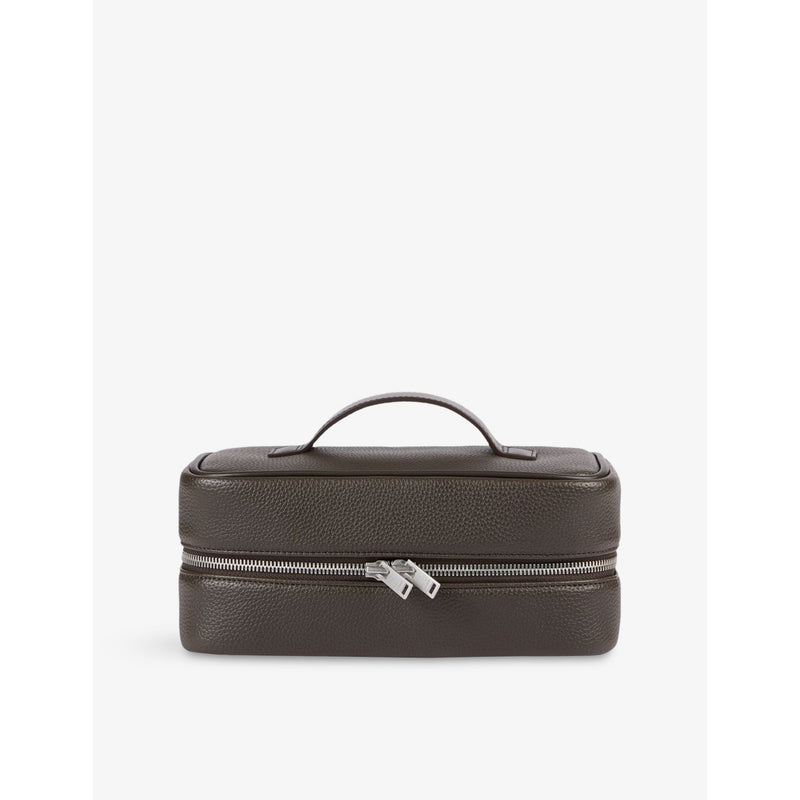 Sandro Top handle grained faux-leather wash bag