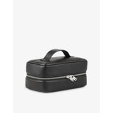 Sandro faux-leather wash bag top handle grained 22cm, UK version