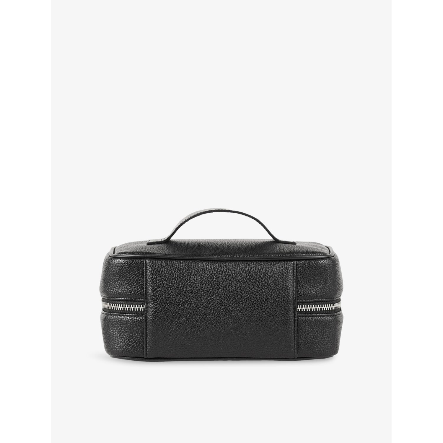 Sandro faux-leather wash bag top handle grained 22cm, UK version