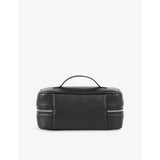 Sandro faux-leather wash bag top handle grained 22cm, UK version