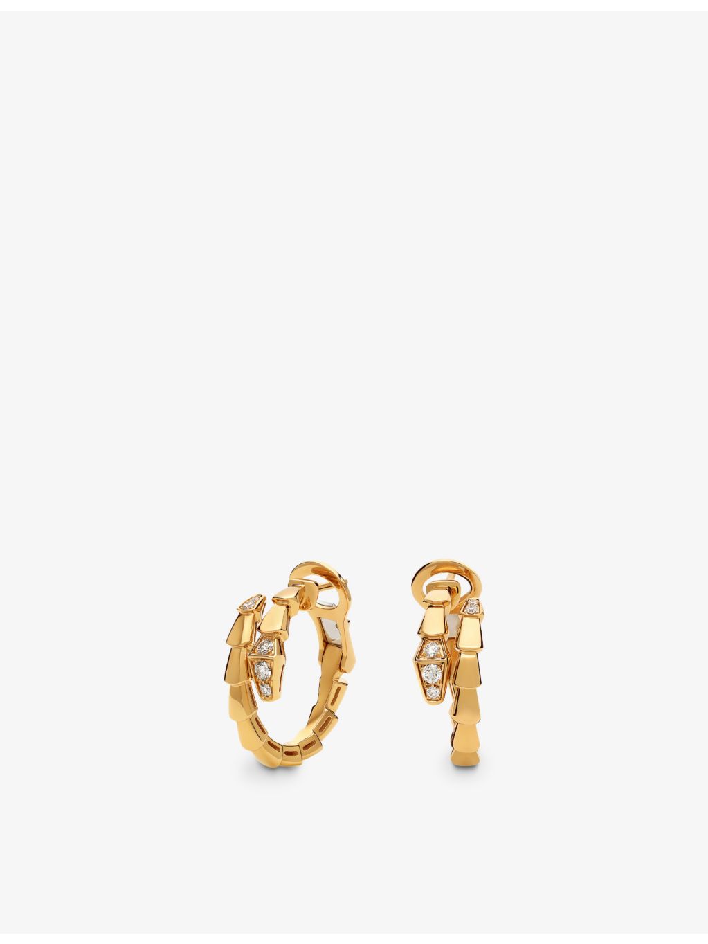 Bvlgari Serpenti Viper 18ct yellow gold diamond hoop earrings (British brand)