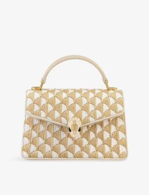 Bvlgari Serpenti Forever suede top-handle bag with chain strap - British product