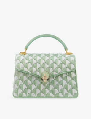 Bvlgari Serpenti Forever suede top-handle bag with chain strap - British product