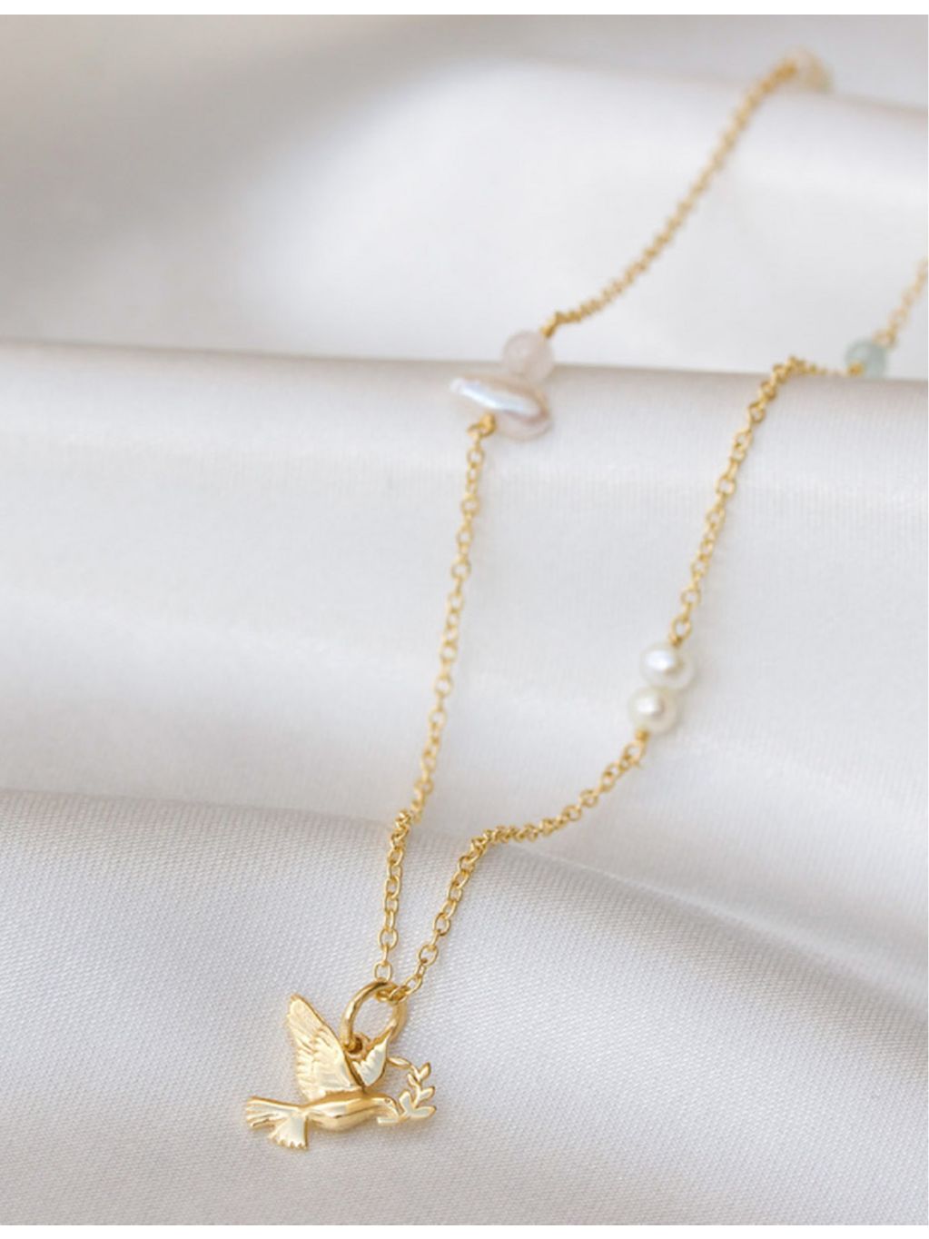 With Love Darling Peace Gaia dove pendant necklace 50cm (British brand)
