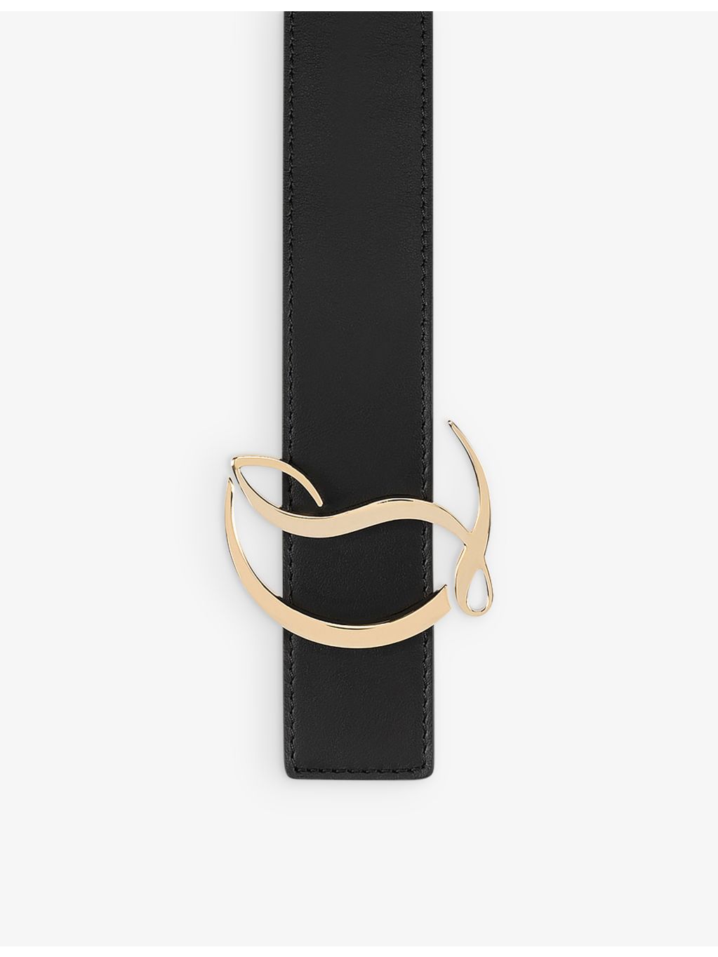 CL logo-buckle leather belt with signature red lining - British product