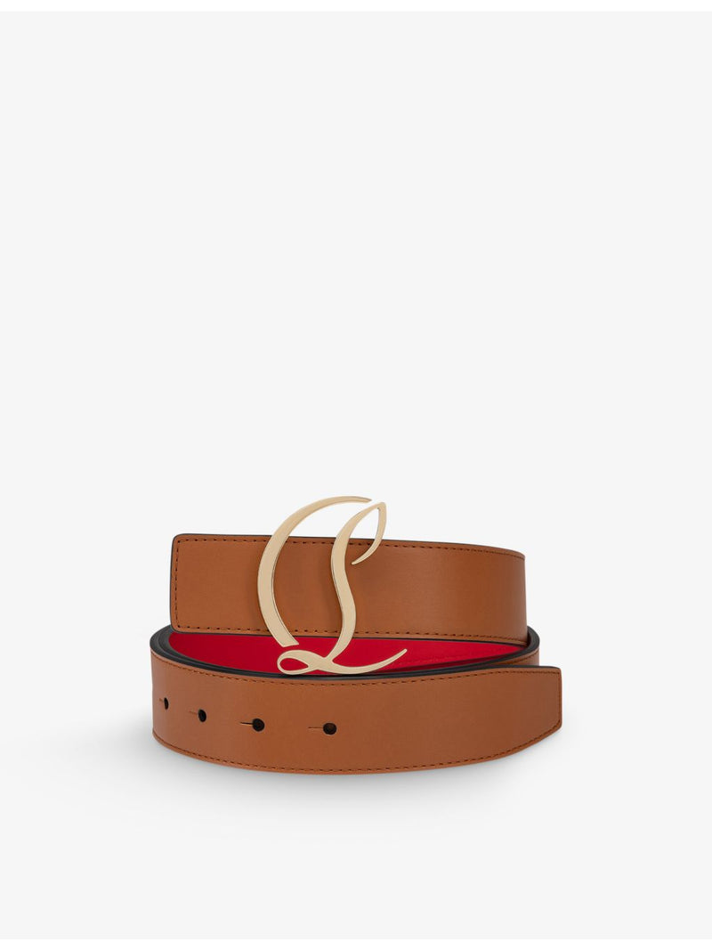 Christian Louboutin CL logo-buckle leather belt 35mm - British product