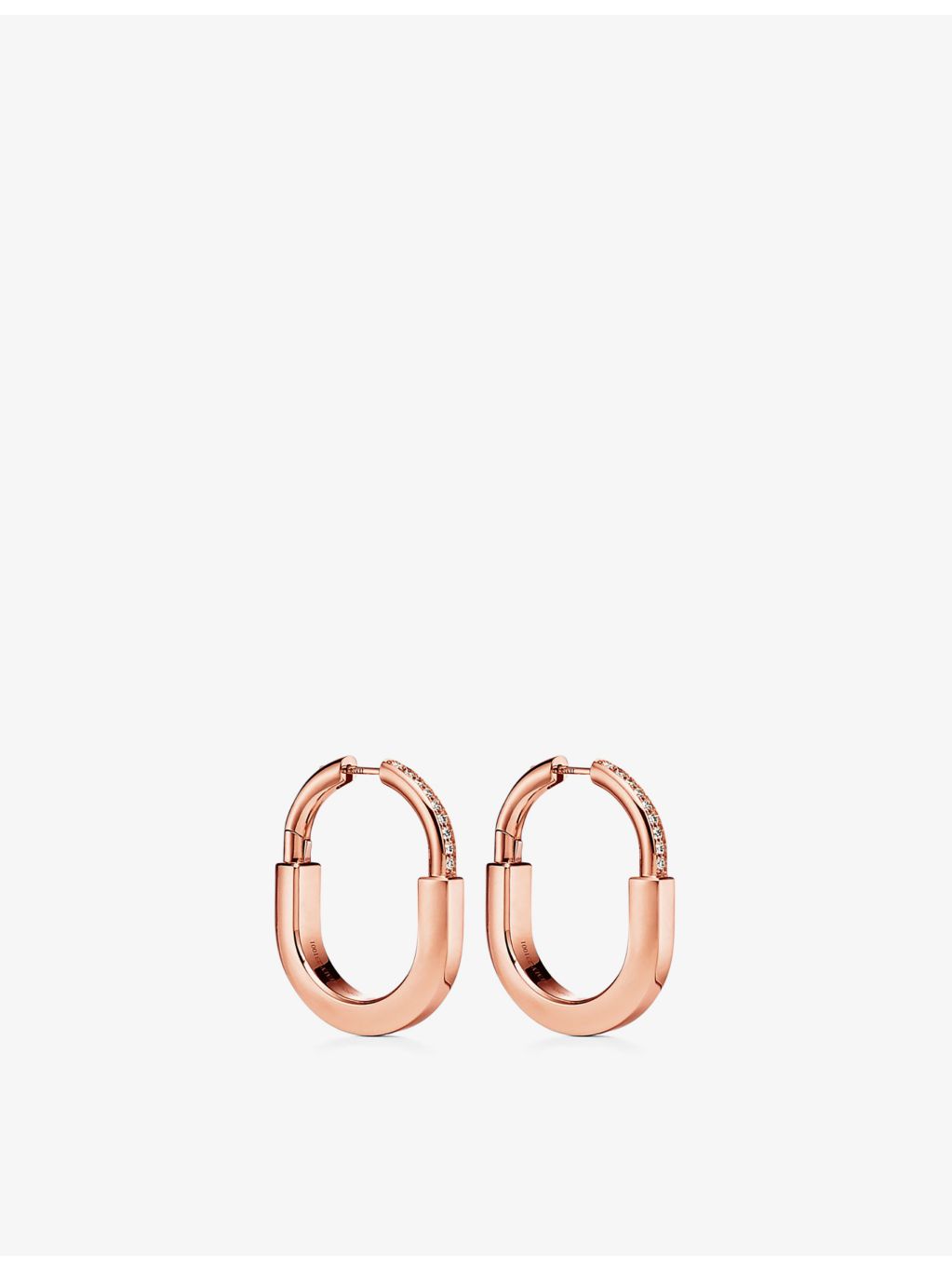 Tiffany & Co lock diamond earrings 18ct rose gold - British product