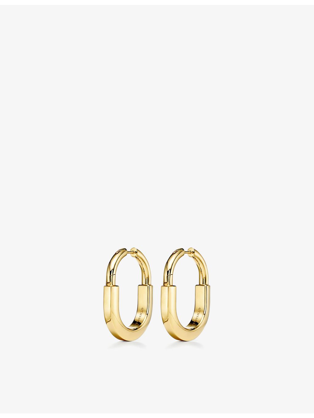 Tiffany & Co Lock 18ct yellow gold diamond earrings medium, UK version
