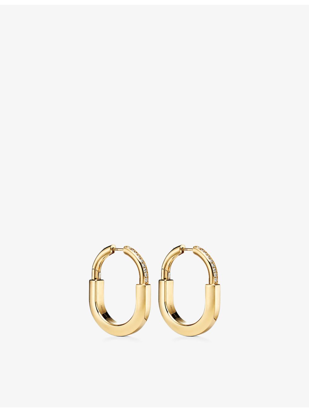 Tiffany & Co Lock 18ct yellow gold diamond earrings medium, UK version