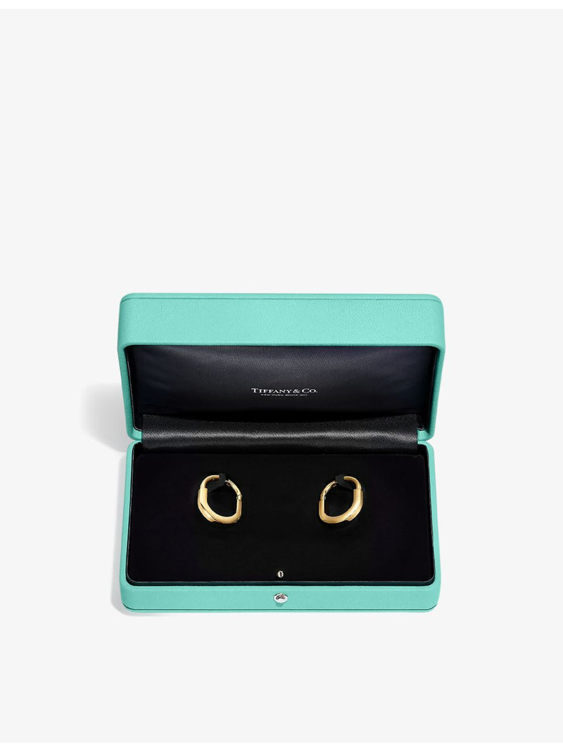Tiffany & Co Lock 18ct yellow gold diamond earrings medium, UK version