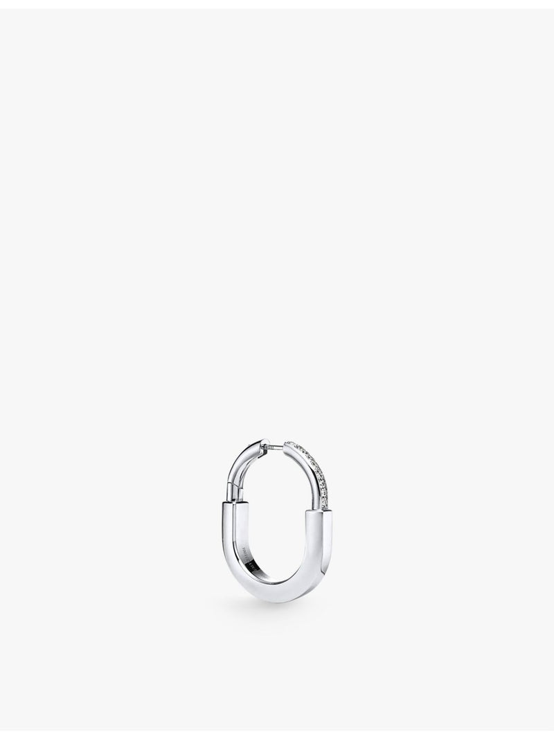 Tiffany & Co. 18ct white-gold diamond hoop earrings, imported from the UK