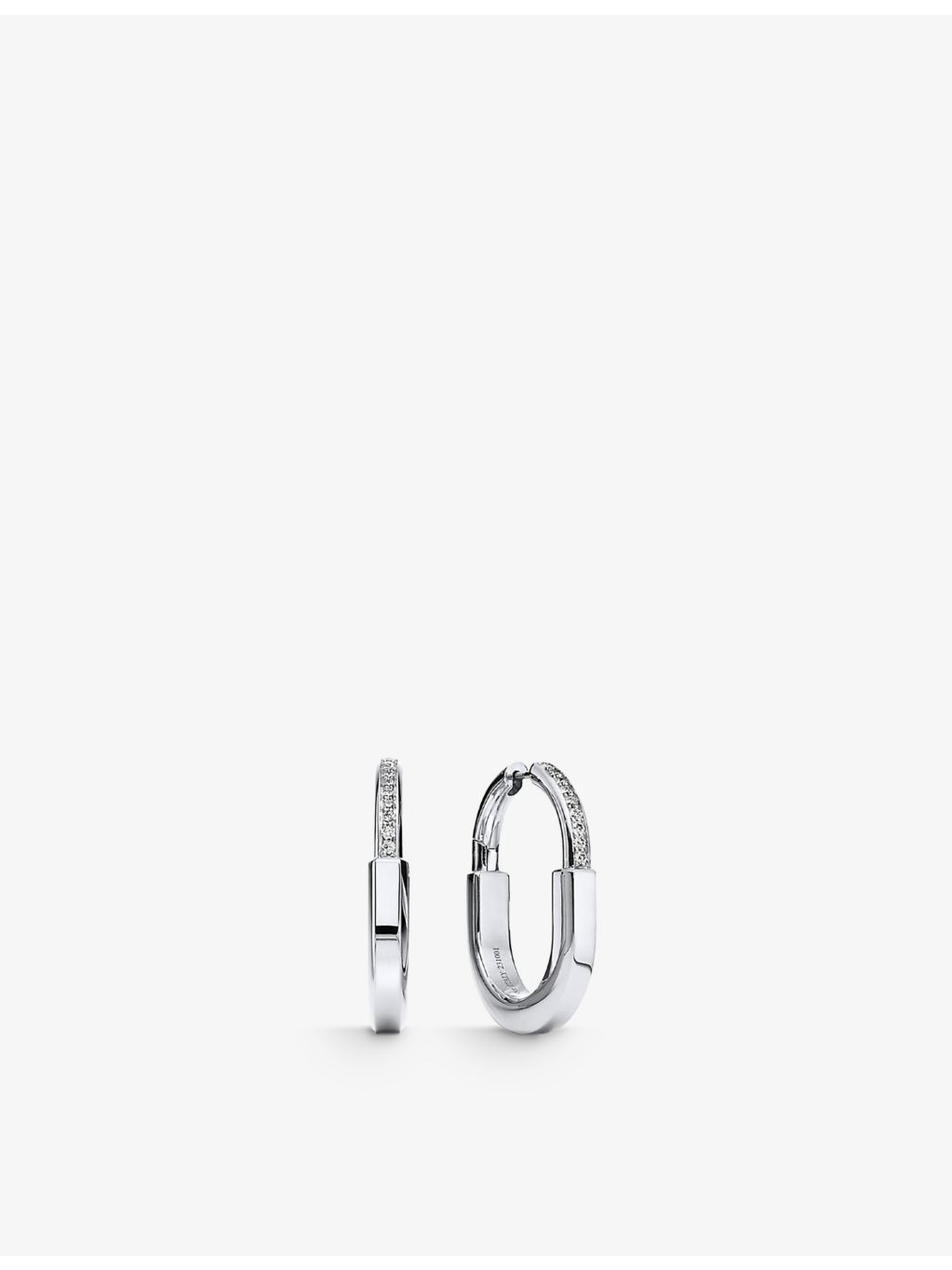 Tiffany & Co. 18ct white-gold diamond hoop earrings, imported from the UK