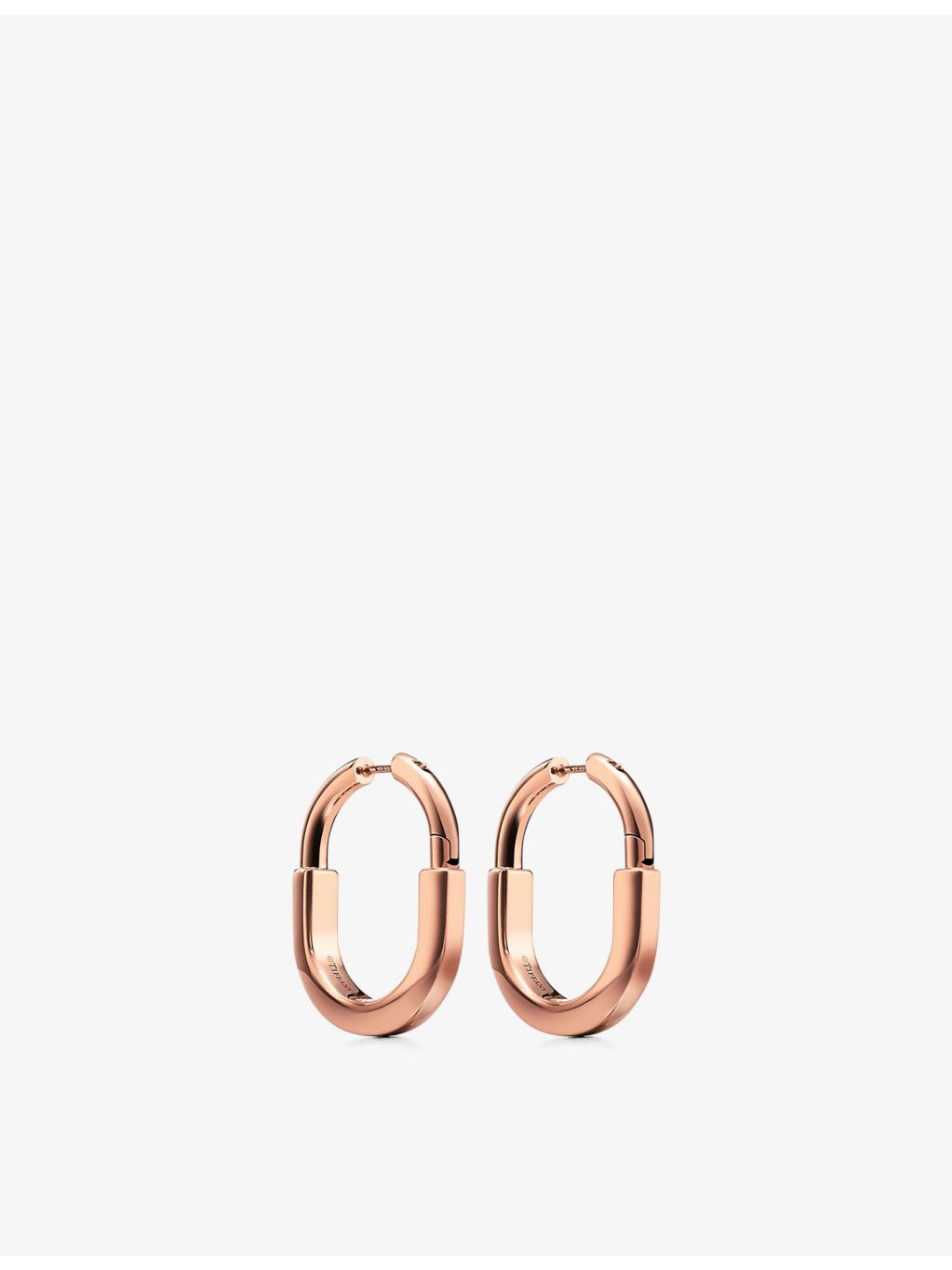 Tiffany & Co. Lock rose gold earrings medium, imported from the UK